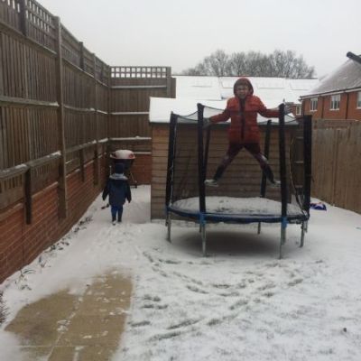 Snow place like a trampoline